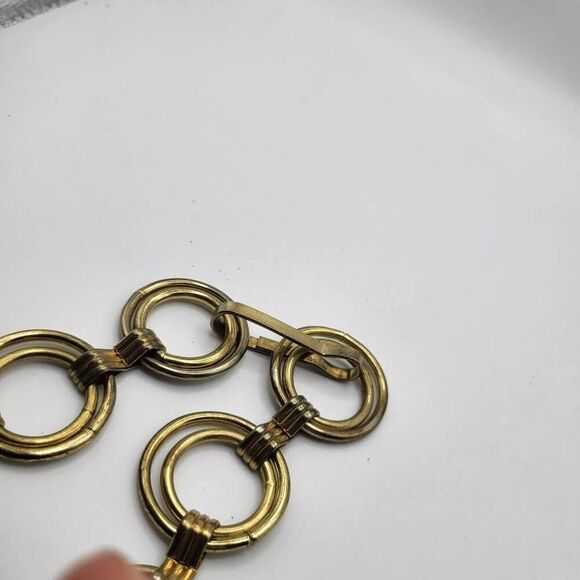 Vintage 70s Groovy Gold Circle Belt main image 4